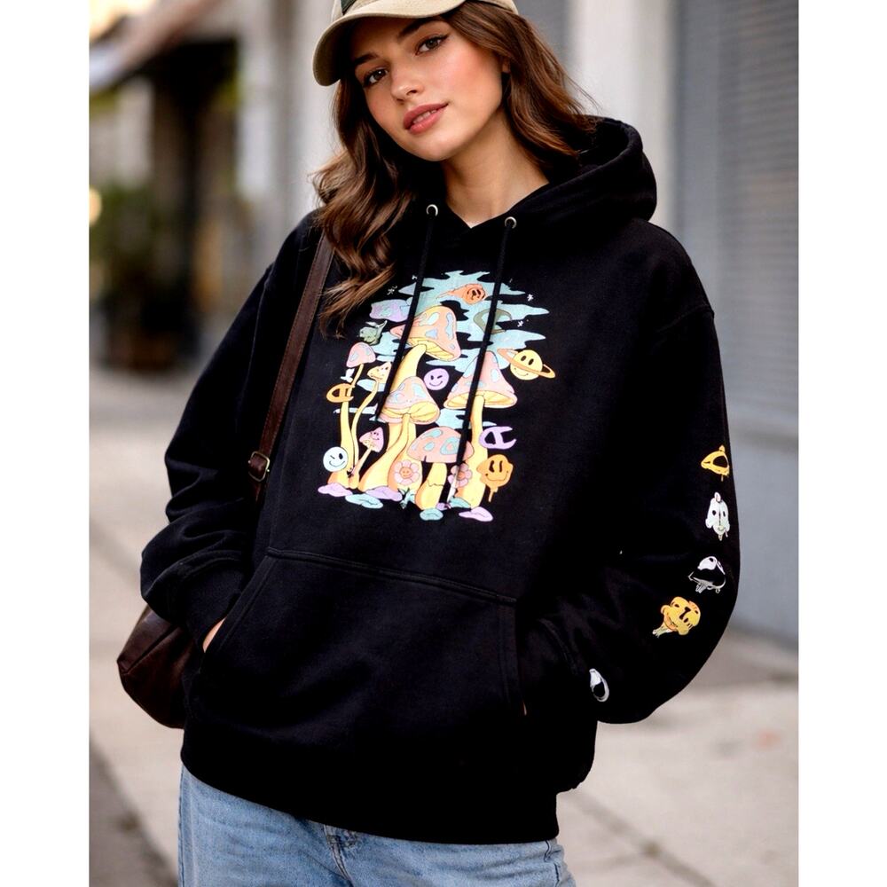 Champion Pastel Mushroom Hoodie Unisex Medium Streetwear Festival Rave